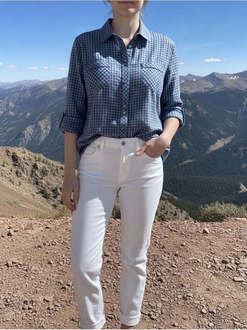 Kuhl Women’s Ezra Long Sleeve Button Down Shirt, with Roll Tab Sleeves. Size Med